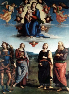 栄光の聖母と子と聖者のルネサンス ピエトロ・ペルジーノ Oil Paintings